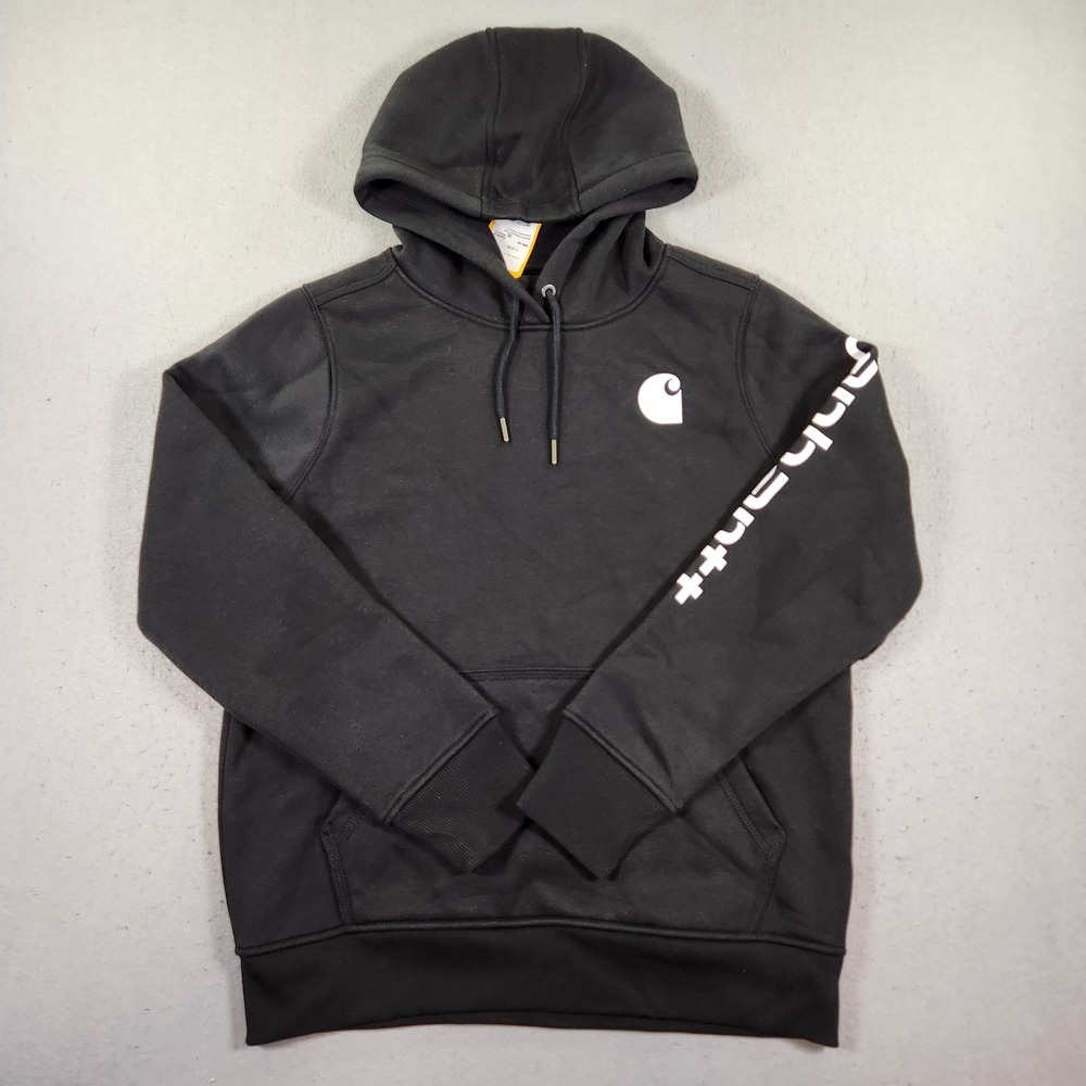 Carhartt Hoodie Womens M Black Relaxed Fit Midweight Sweatshirt Pullover NWT